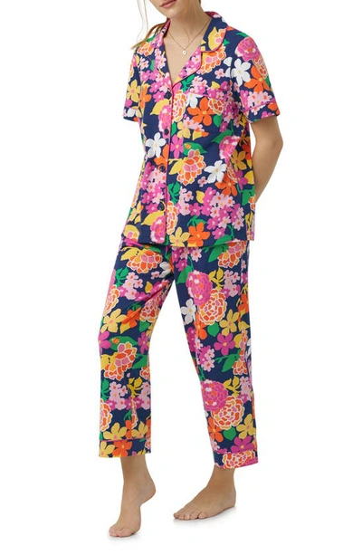Shop Bedhead Pajamas Floral Print Crop Pajamas In Greenhouse Floral