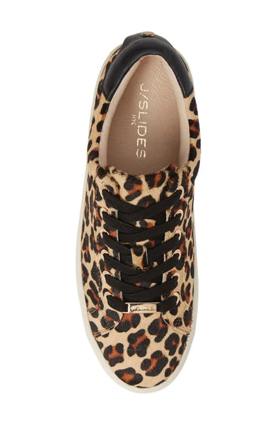 Shop J/slides Nyc Jslides Hippie Platform Sneaker In Leopard Calf Hair
