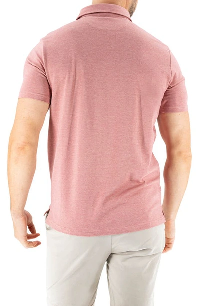 Devil-dog Dungarees Feeder Stripe Polo In Melange Withered Rose