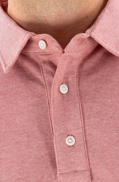 Devil-dog Dungarees Feeder Stripe Polo In Melange Withered Rose