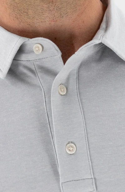 Devil-dog Dungarees Feeder Stripe Polo In Melange Quiet Gray