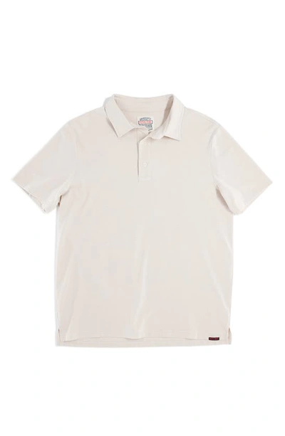 Devil-dog Dungarees Feeder Stripe Polo In Melange Birch
