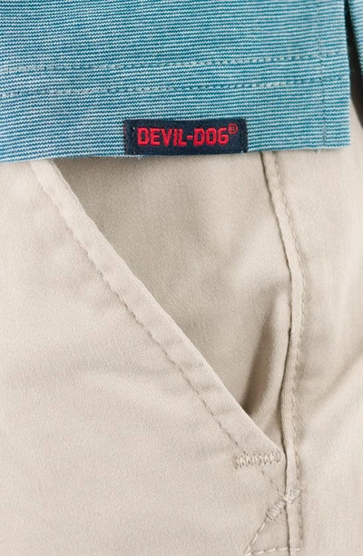 Shop Devil-dog Dungarees Feeder Stripe Polo In Blue Haze
