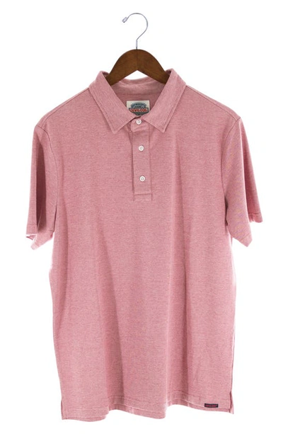 Devil-dog Dungarees Feeder Stripe Polo In Melange Withered Rose