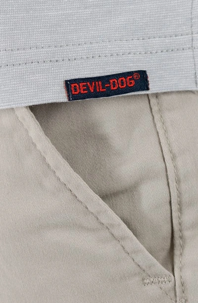 Devil-dog Dungarees Feeder Stripe Polo In Melange Quiet Gray