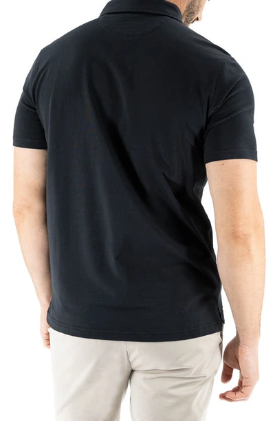 Devil-dog Dungarees Feeder Stripe Polo In Melange Black