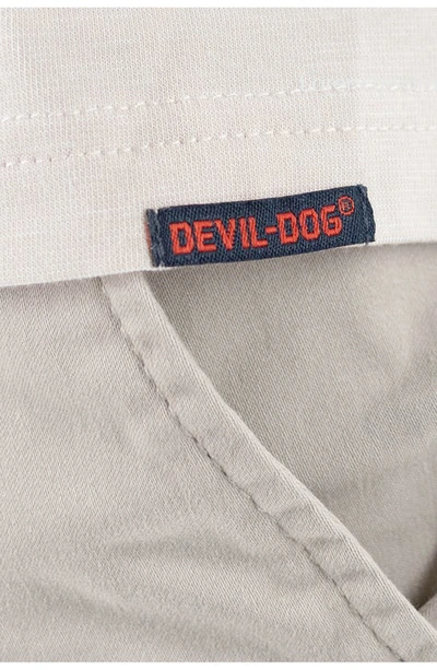 Devil-dog Dungarees Feeder Stripe Polo In Melange Birch