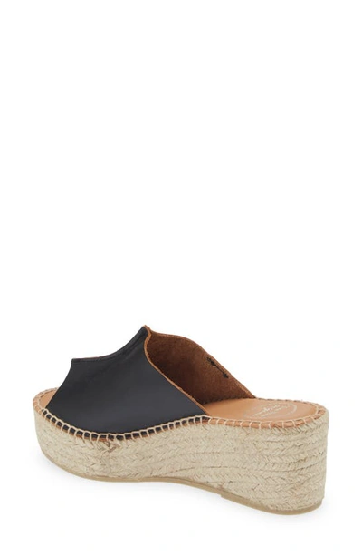 Toni Pons Ivonne Espadrille Platform Wedge Slide Sandal In Black