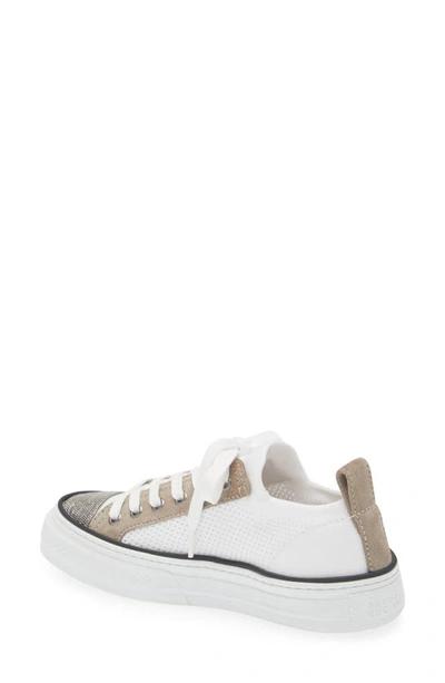 Shop Brunello Cucinelli Monili Trim Platform Sneaker In White