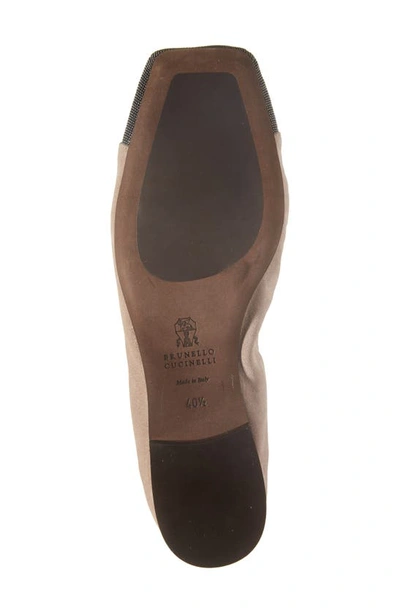 Shop Brunello Cucinelli Monili Cap Toe Ballet Flat In Brown