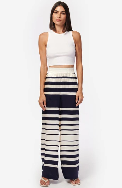 Shop Cami Nyc Bleecker Stripe Silk Pants In Shadow Stripe