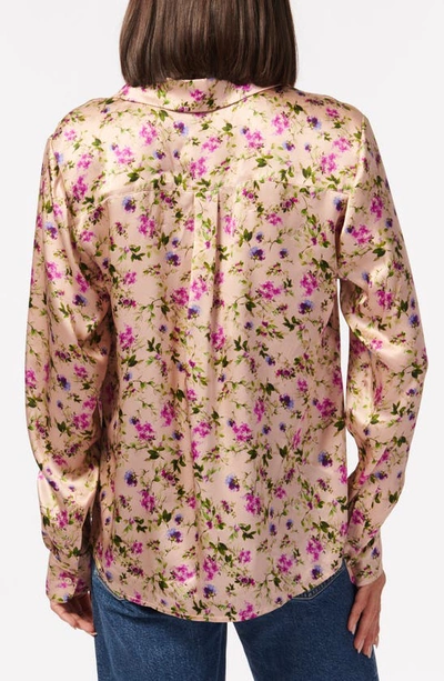Shop Cami Nyc Crosby Silk Charmeuse Button-up Shirt In Spring Geranium