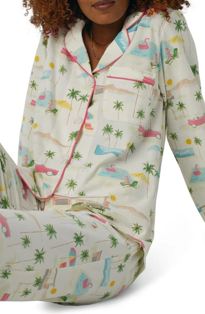 Shop Bedhead Pajamas Print Stretch Organic Cotton Jersey Pajamas In Welcome To Palm Springs