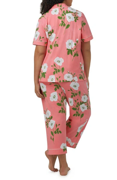 Shop Bedhead Pajamas Classic Crop Pajamas In White Poppy