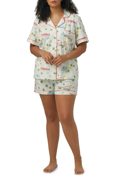 Shop Bedhead Pajamas Print Stretch Organic Cotton Jersey Short Pajamas In Welcome To Palm Springs