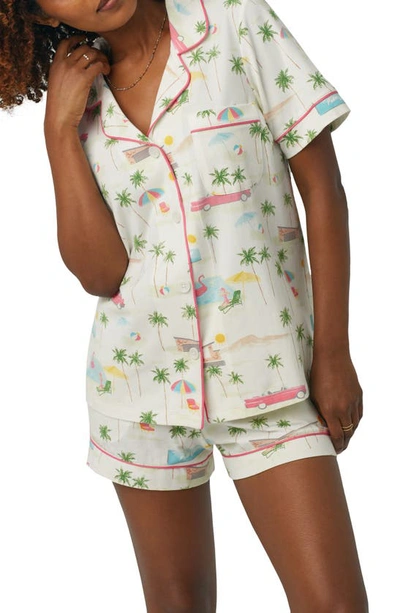 Shop Bedhead Pajamas Print Stretch Organic Cotton Jersey Short Pajamas In Welcome To Palm Springs