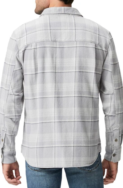Shop Paige Wilbur Plaid Flannel Button-up Overshirt In Grey Aura