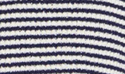 Shop Sandro Peny Stripe Cotton Blend Cardigan In Ecru / Bleu