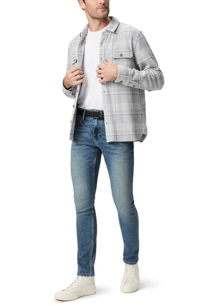 Paige Wilbur Plaid Flannel Button-up Overshirt In Grey Aura