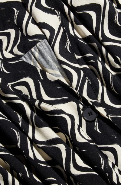 Shop Masai Copenhagen Odera Abstract Print Shift Dress In Black