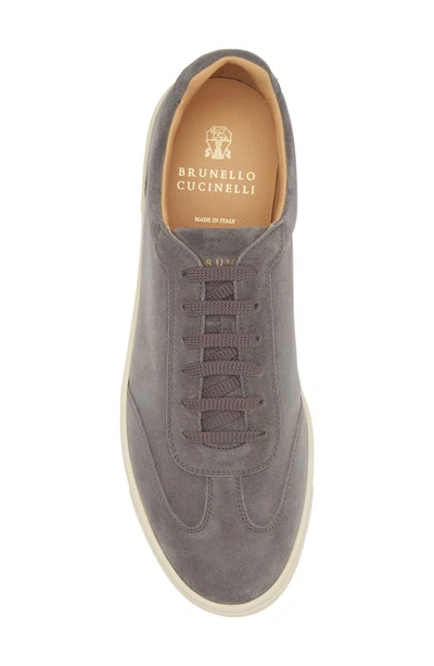 Shop Brunello Cucinelli Suede Low Top Sneaker In Light Grey