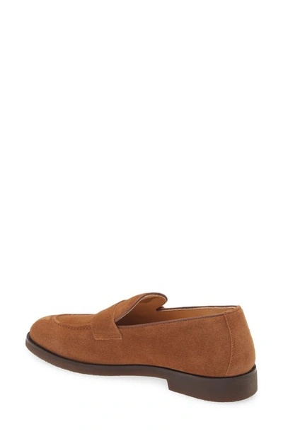 Shop Brunello Cucinelli Suede Penny Loafer In Brown