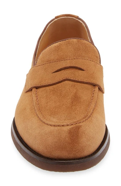 Shop Brunello Cucinelli Suede Penny Loafer In Brown