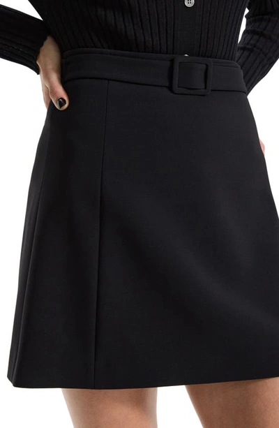 Shop Theory Belted A-line Miniskirt In Black