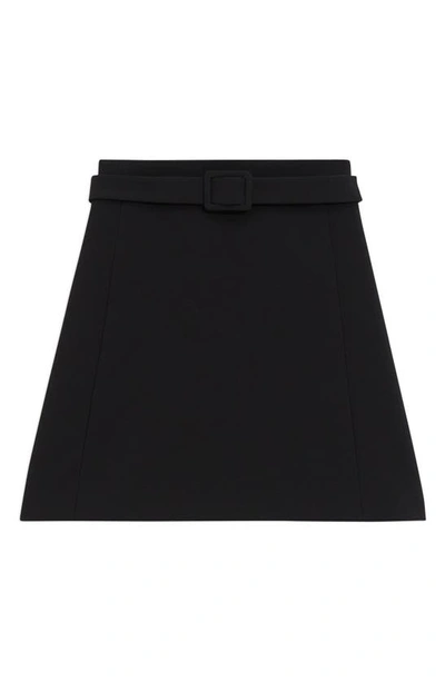 Shop Theory Belted A-line Miniskirt In Black