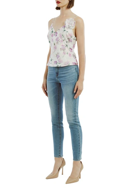 Shop Bardot 3d Floral Accent Wisteria Print Camisole In Lilac Floral