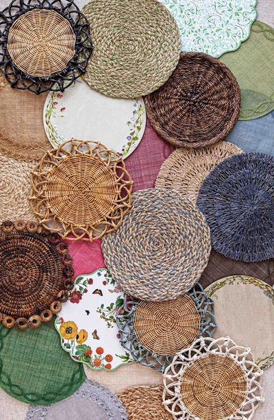 Juliska Meadow Walk Set Of 4 Round Placemats In Beige Multi