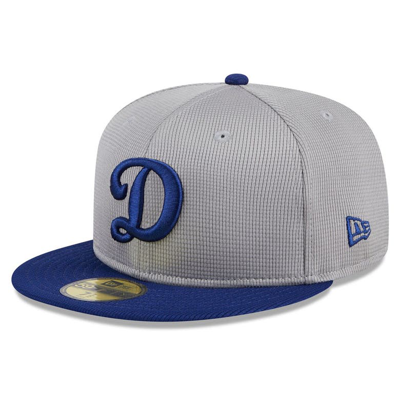 Shop New Era Gray Los Angeles Dodgers 2024 Batting Practice 59fifty Fitted Hat