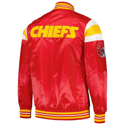 Shop Starter Red/gold Kansas City Chiefs Satin Full-snap Varsity Jacket