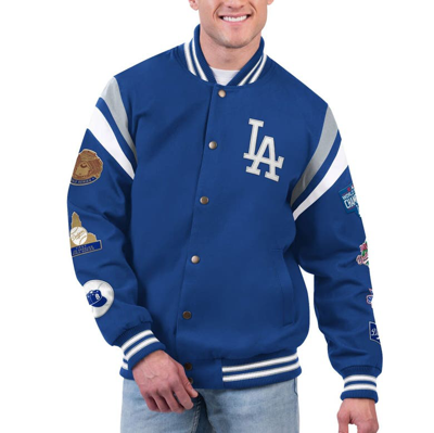 Shop G-iii Sports By Carl Banks Royal Los Angeles Dodgers Quick Full-snap Varsity Jacket