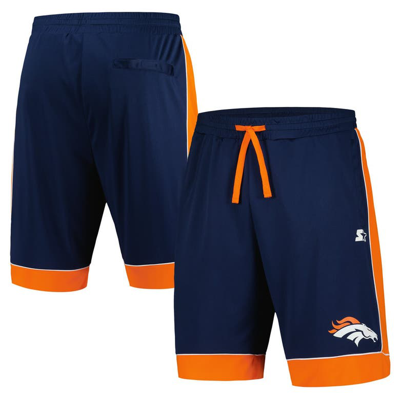 Shop Starter Navy/orange Denver Broncos Fan Favorite Fashion Shorts