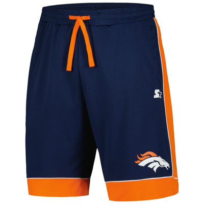 Shop Starter Navy/orange Denver Broncos Fan Favorite Fashion Shorts