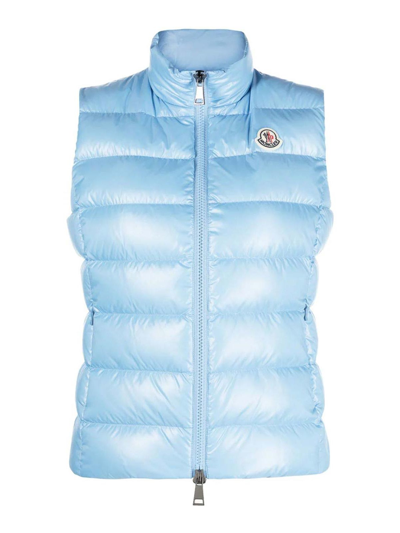 Shop Moncler Ghany Padded Down Gilet In Blue