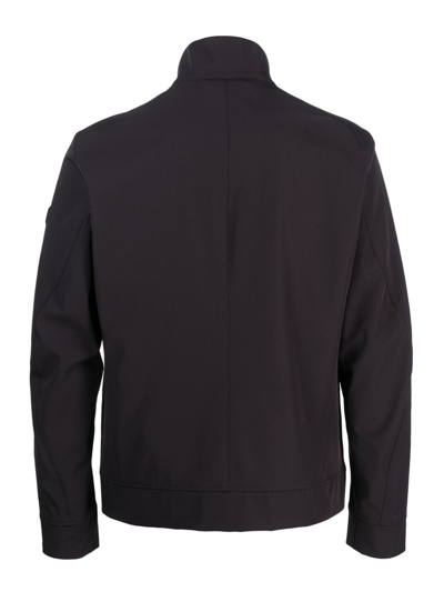 Shop Peuterey High-neck Zip-up Jacket In Blue