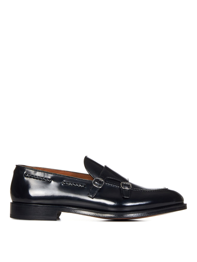 Shop Doucal's Lace-up In Smooth Black Leather