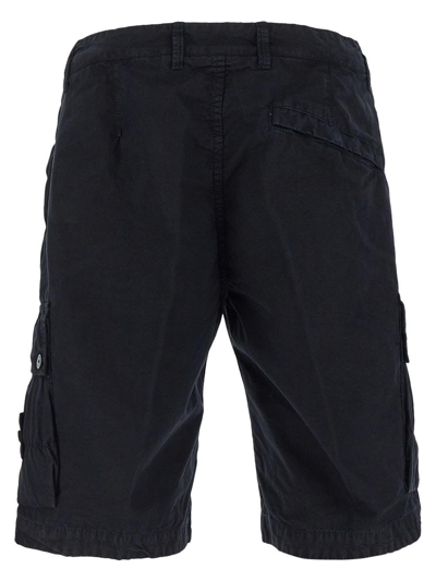 Shop Stone Island Cotton Shorts In Black