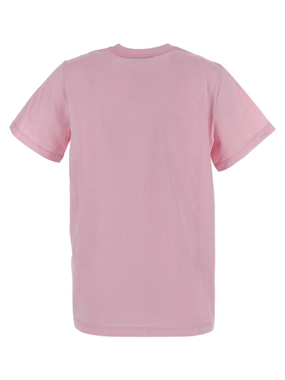 Shop Ganni Cotton T-shirt In Pink