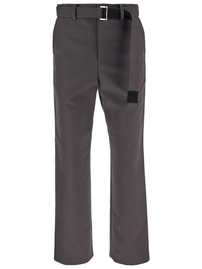 Shop Sacai X Carhartt Wip Logo Trouser In Grey