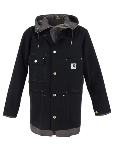 Shop Sacai X Carhartt Wip Reversible Jacket In Black