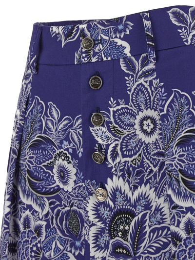 Shop Etro Cotton Shorts In Blue