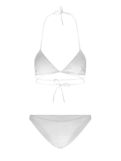 Shop Lido Tredici Ribbed Bikini In Ivory