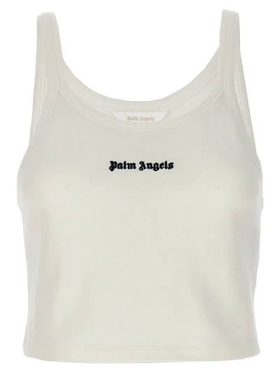 Shop Palm Angels Classic Logo Tops White/black