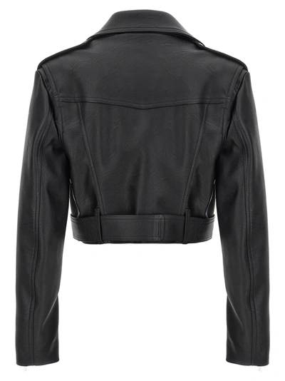 Shop Stella Mccartney Cropped Biker Jacket Casual Jackets, Parka Black