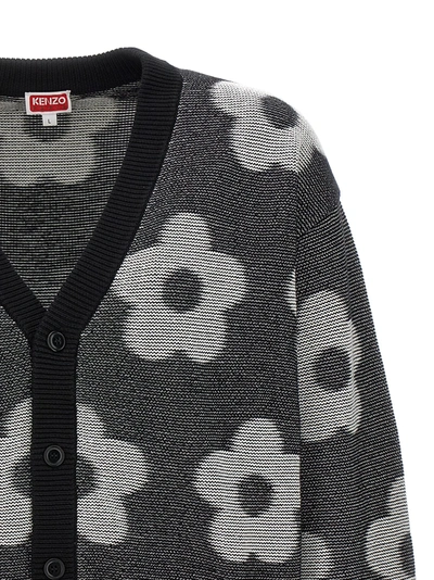 Shop Kenzo Flower Spot Sweater, Cardigans White/black