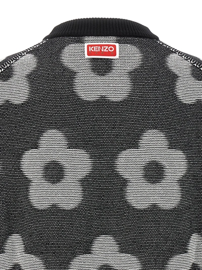 Shop Kenzo Flower Spot Sweater, Cardigans White/black