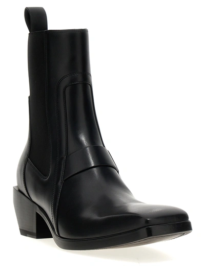 Shop Rick Owens Heeled Silver Boots, Ankle Boots Black